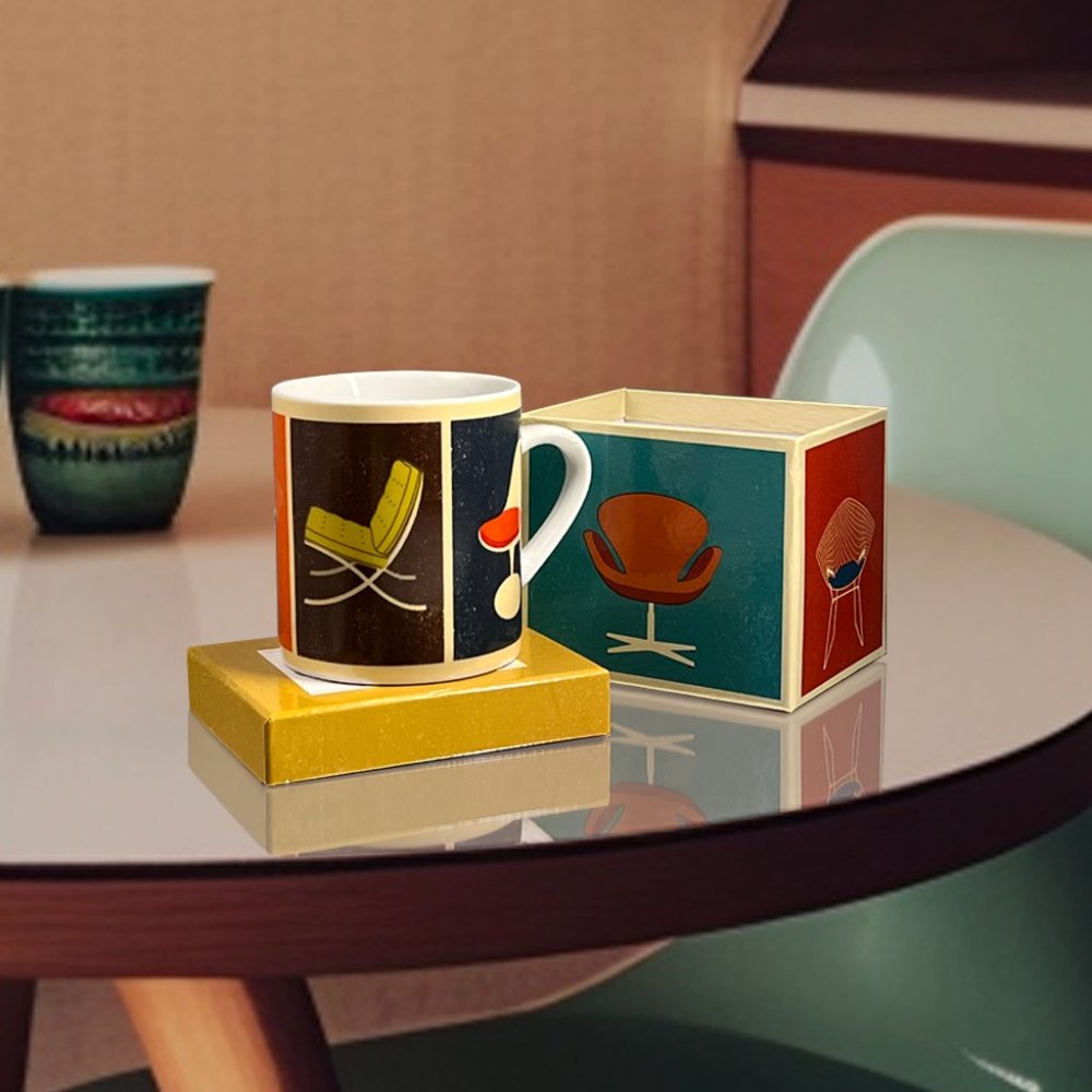 Magpie “The Modern Home Mug” Retro Mug w/Box Atomic Era Mug Mid Century Modern